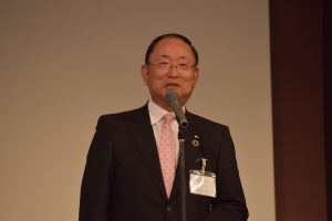 及川嘉明様中締め-アベヤス創業100周年記念式典