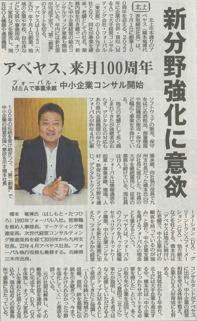 岩手日日新聞社掲載記事　中小企業コンサル